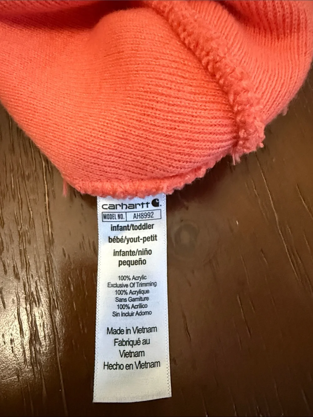 Carhartt Infant/Toddler Neon Coral Beanie Hat